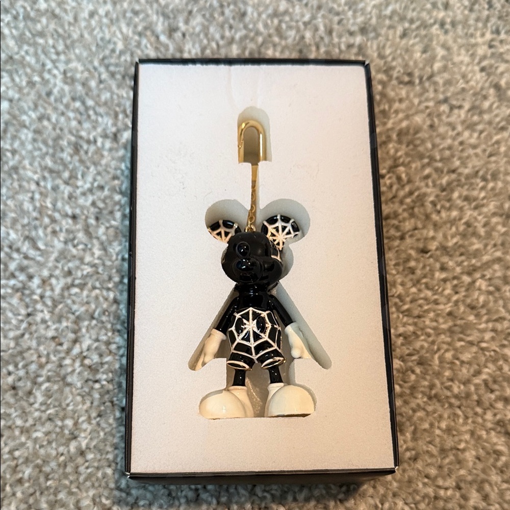 BaubleBar Black and White Mickey Keychain